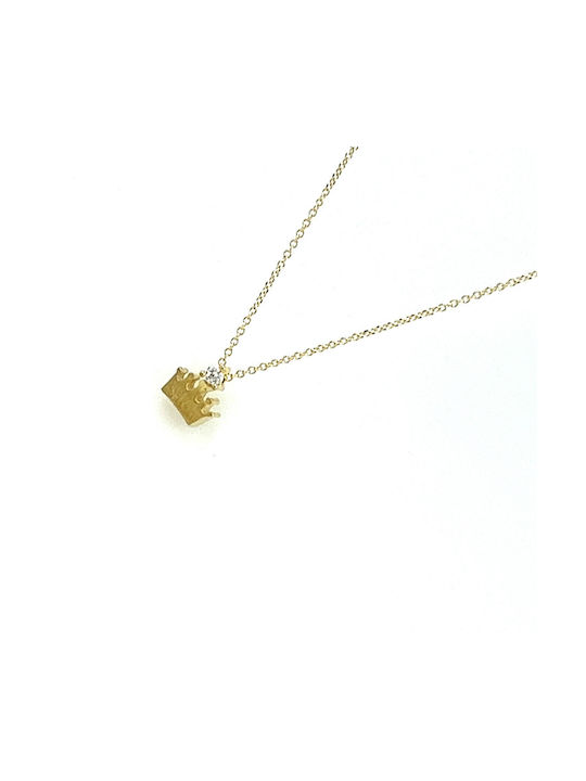 CHrysolithos Necklace with design Tiara from Gold 9 K