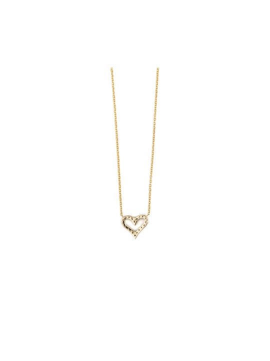 George Art Jewels Necklace with design Heart from Gold 14K with Zircon