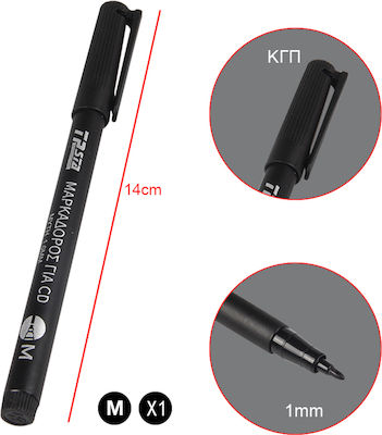 Tpster Marker pentru CD/DVD 1mm Negru