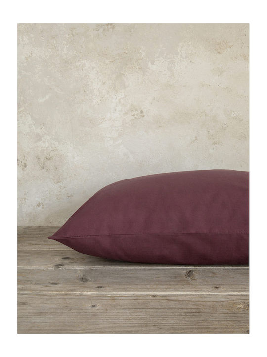 Nima Unicolors Σεντόνι Ημίδιπλο με Λάστιχο 120x200+32εκ. Deep Bordeaux
