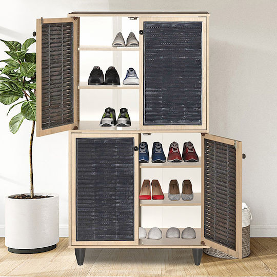 Ronan Wooden Shoe Organizer Beige 70.5x35x122cm