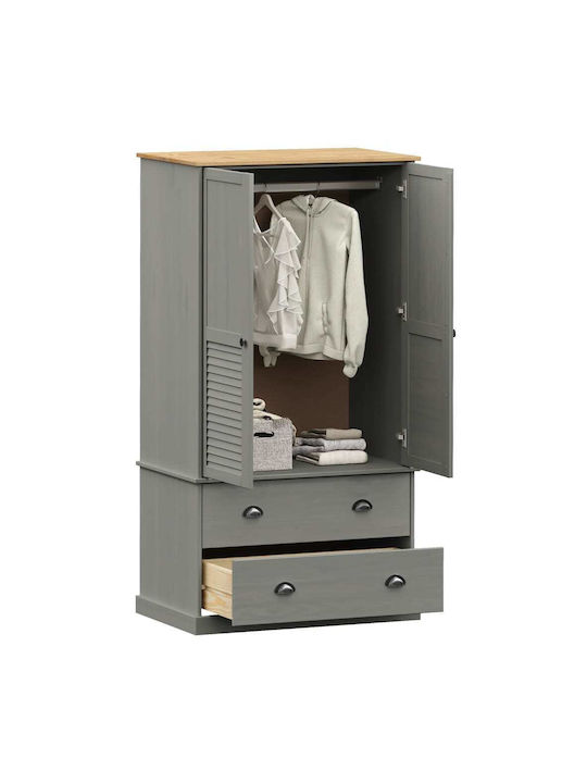 Double Door Wardrobe Gray 90x55x176cm