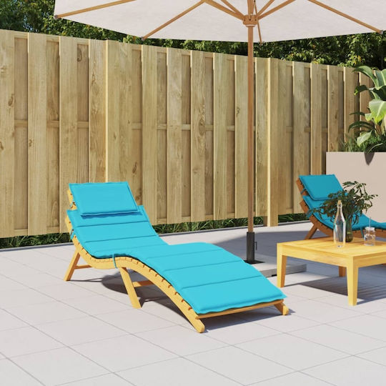 vidaXL Turquoise Sunbed Cushion with Backrest 186x58cm