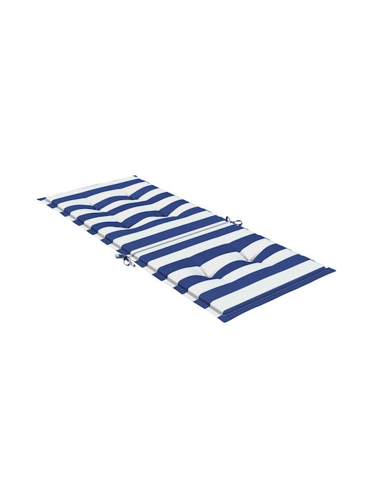 vidaXL Garden Chair Cushion with Backrest Blue 2 Pieces 50x120 cm