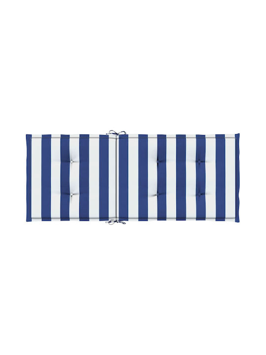 vidaXL Garden Chair Cushion with Backrest Blue 2 Pieces 50x120 cm