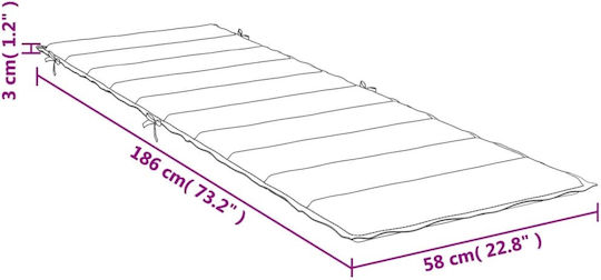 vidaXL Sonnenbank-Kissen Mit Rückenlehne Rosa 186x58cm