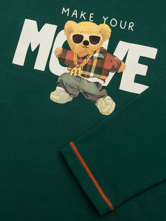 Minerva Pijama pentru copii De iarnă Verde Move Bear