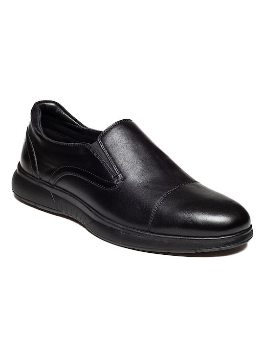 Rover Δερμάτινα Ανδρικά Slip-On Μαύρα