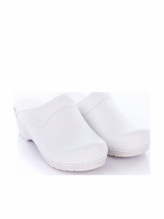 Sanita 1500314 Din piele Anatomici Sabot Albe