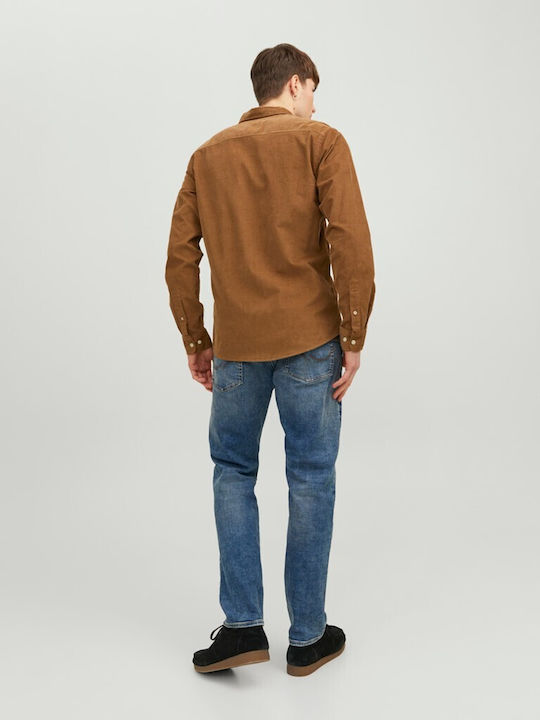 Jack & Jones Men's Shirt Long Sleeve Brown