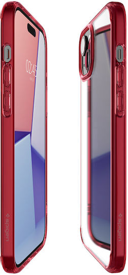 Spigen Ultra Hybrid Back Cover Πλαστικό Σετ με Τζαμάκι Red Crystal (iPhone 15 Plus)