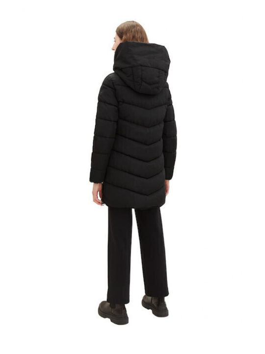 Women's Short Puffer Jacket for Winter Black