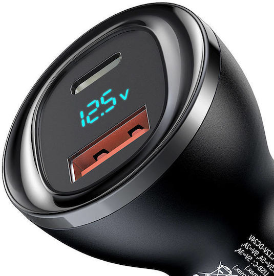 Mcdodo Mcdodo Handy-Autoladegerät 95W 5A mit Anschlüssen: 1xUSB 1xType-C Schwarz Farbe
