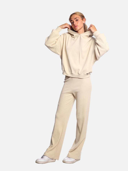 Paco & Co Damen-Sweatpants-Set Beige