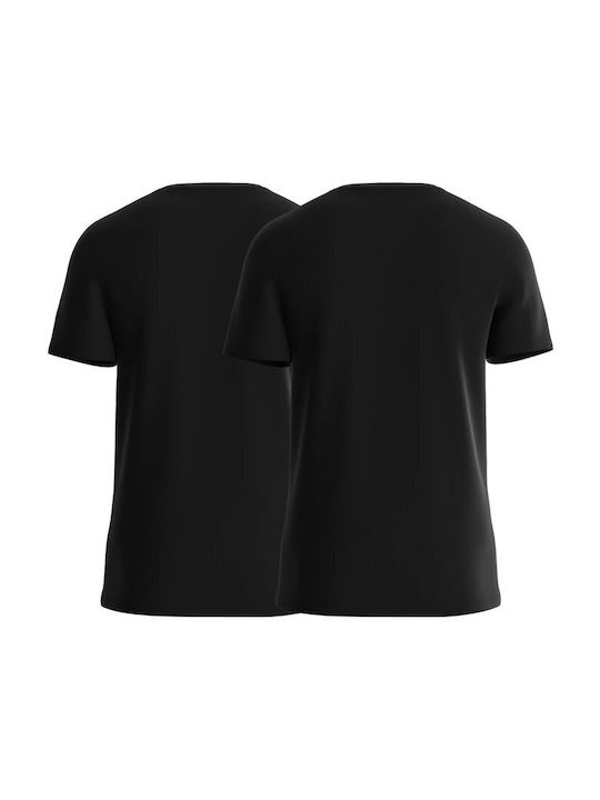 Guess Men's Short Sleeve Undershirts Black 2Pack