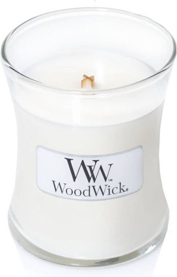 WoodWick Aromatisches Kerze in Gefäß mit Parfüm Leinen Weiß 7x8,3cm