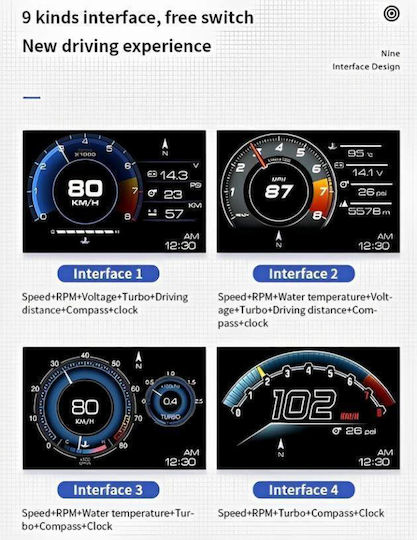 Instrument digital OBD2, Head Up Display, Turometru și Contor RPM Pentru mașină