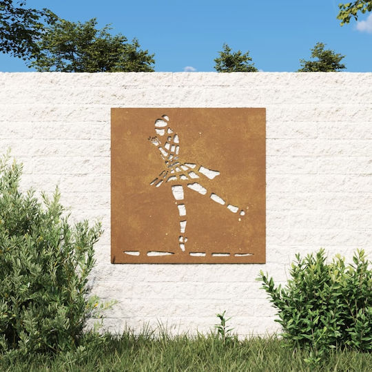vidaXL Διακοσμητικό Τοίχου Καφέ από Μέταλλο 105x55cm