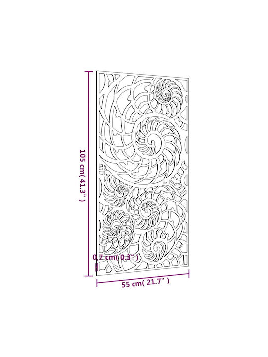 vidaXL Brown Wall Decor Made of Metal 105x55cm