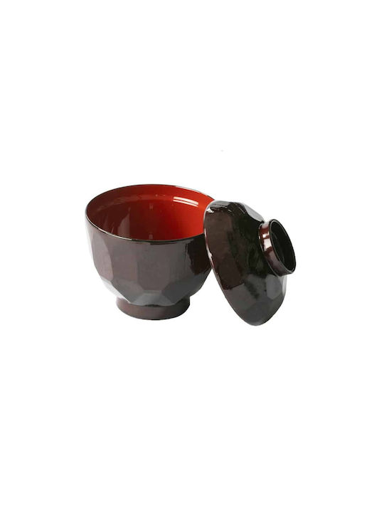 Traditionell Dekorative Schüssel Polyresin Schwarz 9x9x9.2cm 3Stück