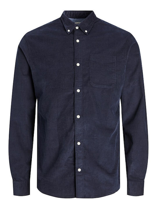 Long-sleeved Corduroy Shirt Navy Blazer