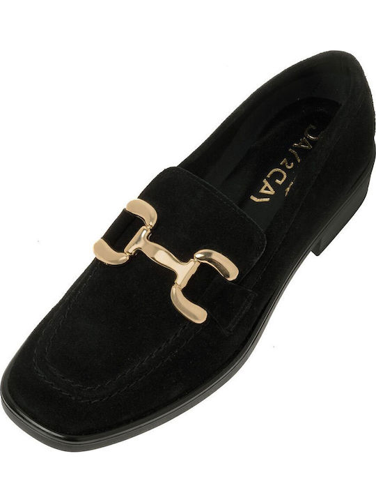 Δερμάτινα Γυναικεία Loafers σε Μαύρο Χρώμα