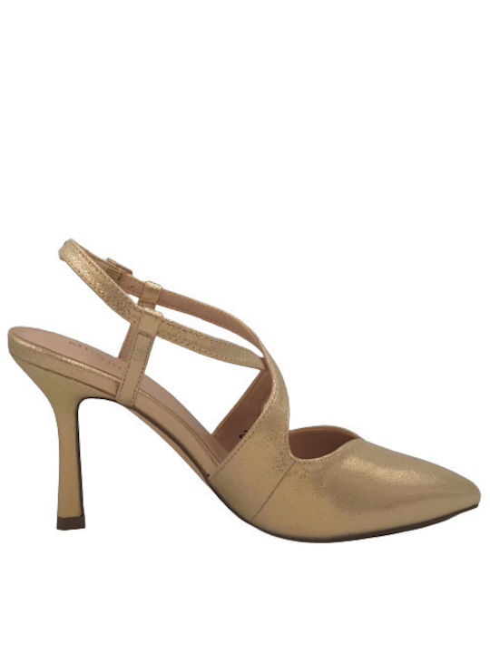 Menbur Gold Heels with Strap