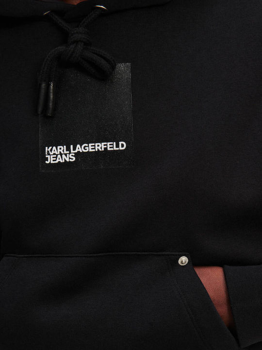 Long Women's Sweatshirt Hooded Black