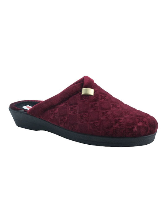 Adam's Shoes Winter Damen Hausschuhe in Burgundisch Farbe