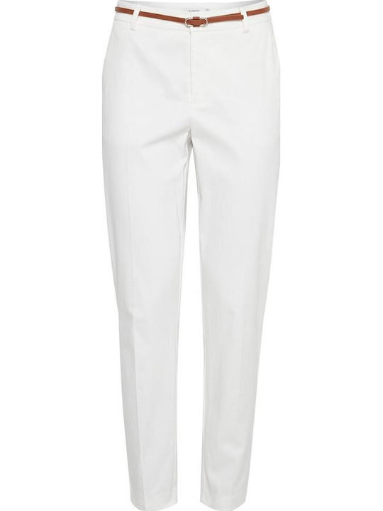 Dama Pantaloni Chino cu Croială Normală Alb