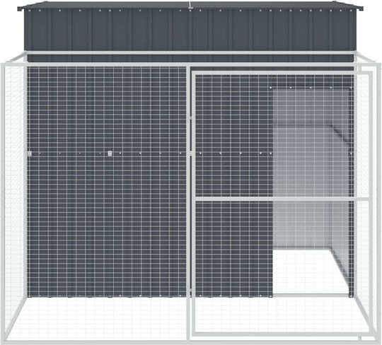 vidaXL Hundehaus Groß Metallisch Außenbereich Gray 214xx181cm