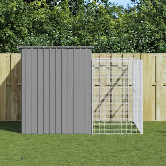 vidaXL Dog House Large Metallic Outdoor Gray 214xx181cm