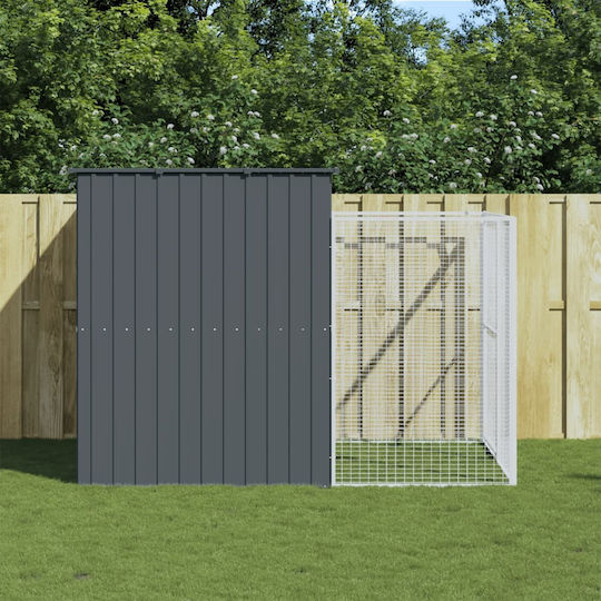 vidaXL Hundehaus Groß Metallisch Außenbereich Gray 214xx181cm