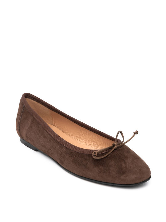 Perlapura Wildleder Damen Ballerinas in Braun Farbe