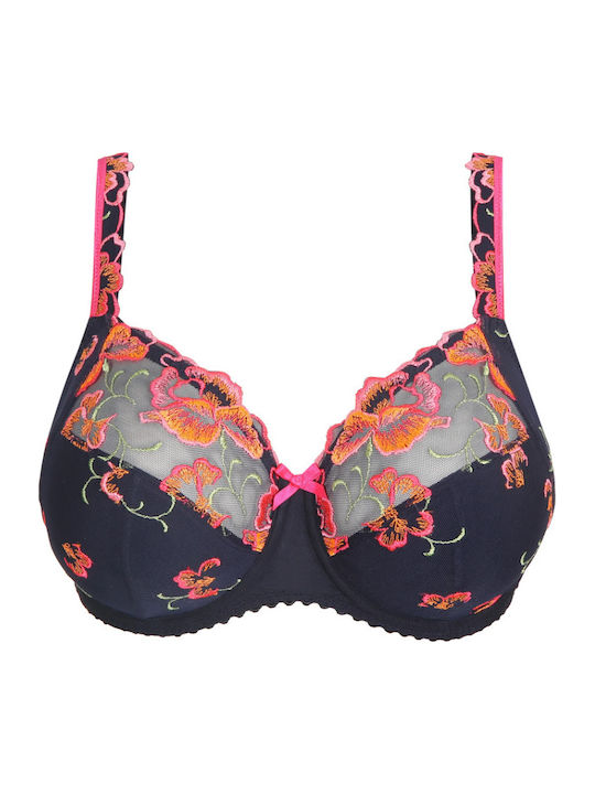 Bra without Padding Underwire Blue