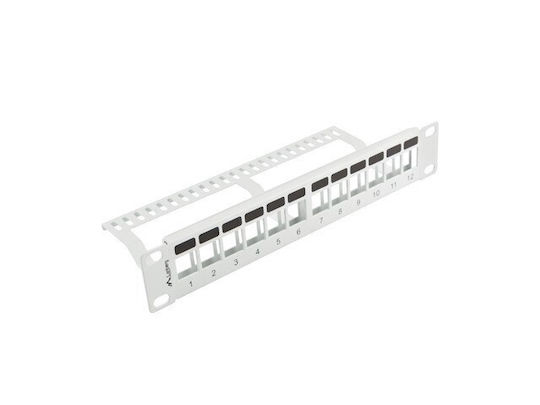 Lanberg Panel Cover for Rack 1U 10" with 12 Ports Gray