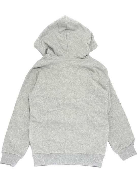 Kinder-Sweatshirt Strickjacke mit Kapuze Grau