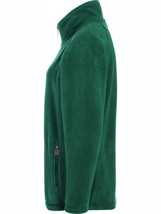 Fleece Γυναικεία Ζακέτα σε Πράσινο Χρώμα