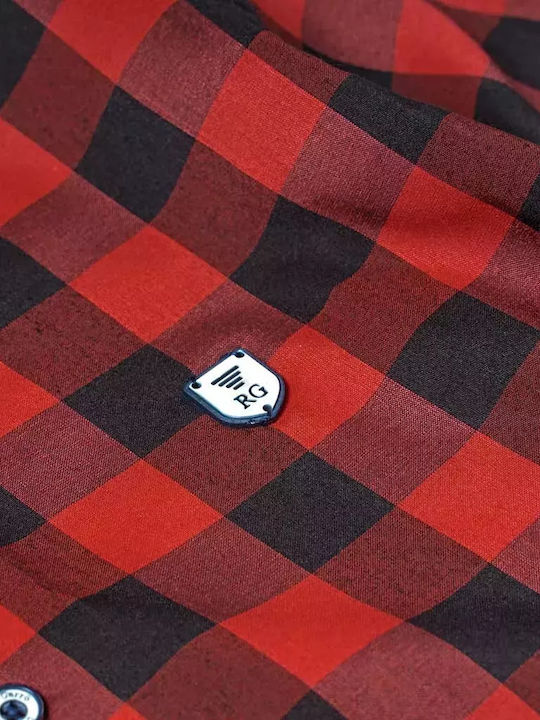Kids Checked Shirt Long Sleeve Red