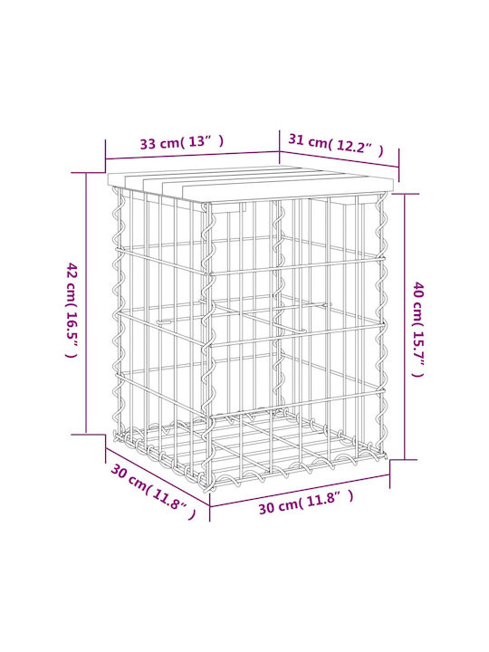 Metallischer Gartenhocker Würfel Für Außenbereich Braune 33x31x42cm