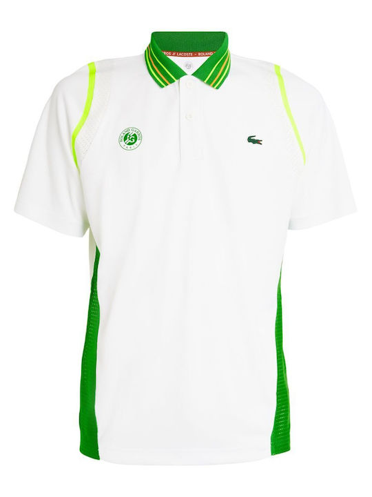 Lacoste Roland Garros Herren Kurzarmshirt Polo Weiß