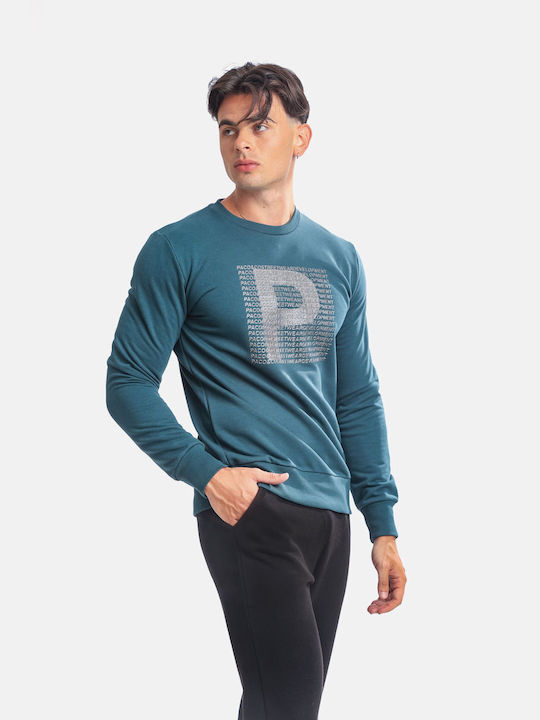 Paco & Co Herren Sweatshirt Petrol Blau