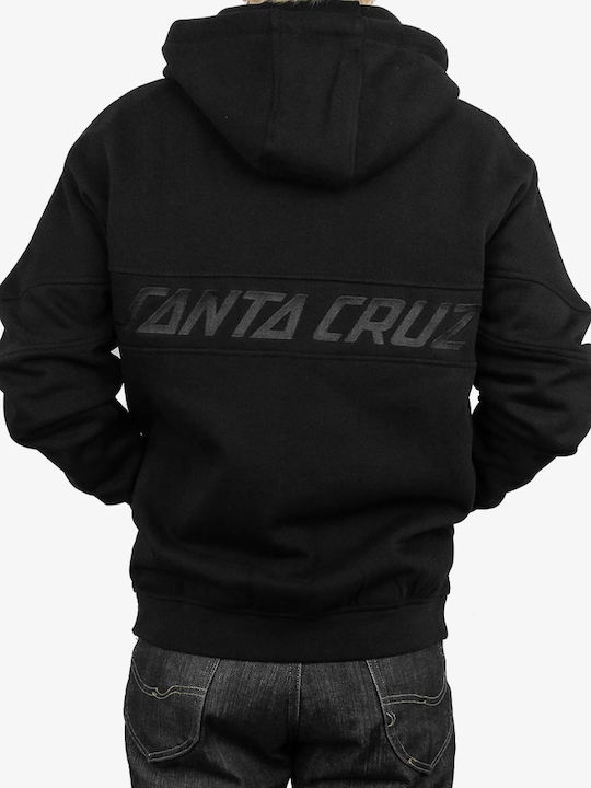 Santa Cruz Men's Sweatshirt Jacket with Hood Black