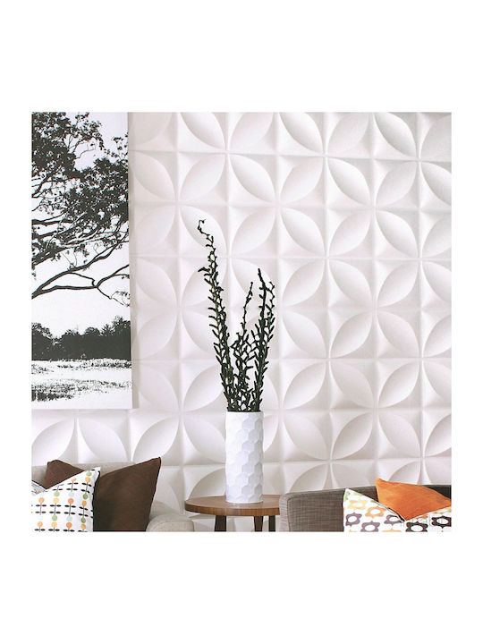 3D Wandpaneele aus PVC Blumen Weiß 50x50cm
