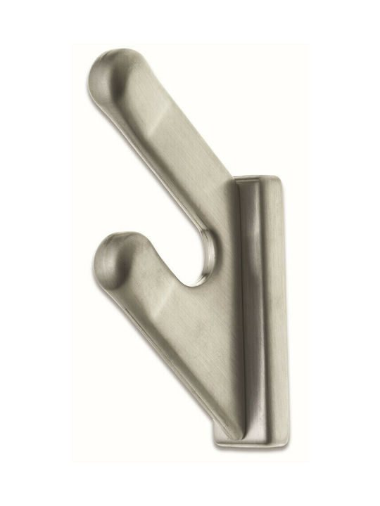Obispa Agățător De Perete Metalic Cu 2 Compartimente Argintiu 10x2x5cm