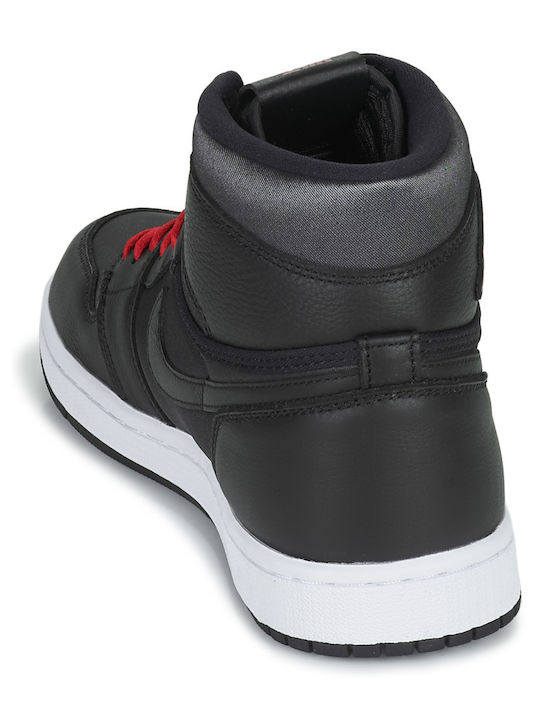 Air  1 Retro Bloodline GS Αθλητικά Παιδικά Παπούτσια Μπάσκετ με Κορδόνια Μαύρα