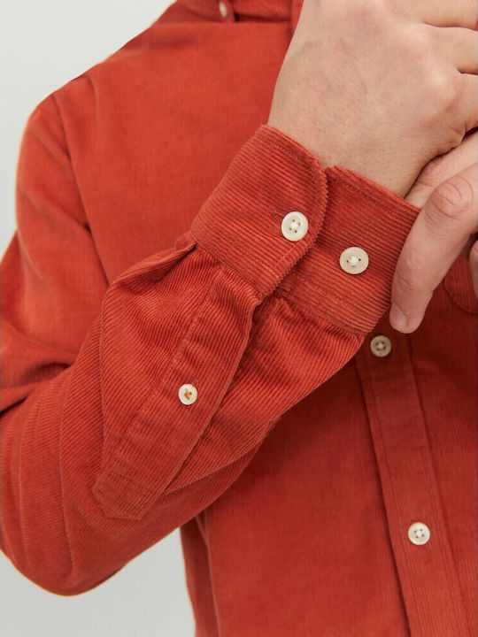 Long-sleeved Corduroy Shirt Orange