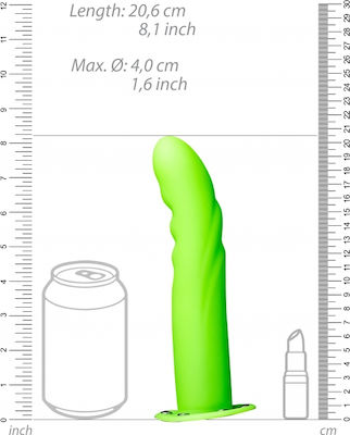 Gurtzeug mit Einzeln Dildo in Grün Farbe