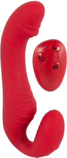 You2Toys Trägerlos Strap On mit Dildo mit Vibration in Rot Farbe