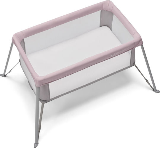 Kinderkraft Movi Παρκοκρέβατο 2 Επιπέδων με Στρώμα Grey-Pink 93.5x55.5cm